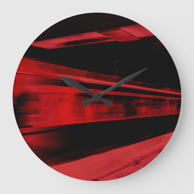 Modern, cool motion concept in red and black große wanduhr (Vorderseite)