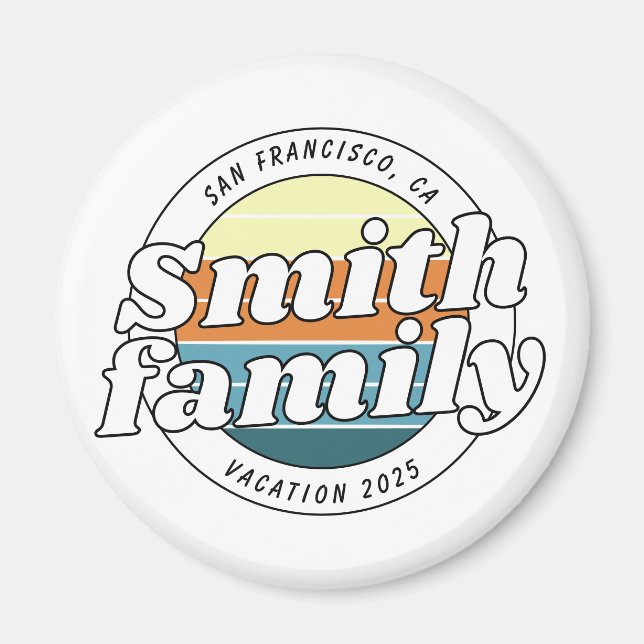 Modern Cool Simple Colorful Family Vacation Magnet (Vorne)