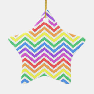 Modern, cool, trendig bunt Regenbogen Chevron Keramik Ornament