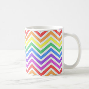 Modern, cool, trendig bunt Regenbogen Chevron Tasse