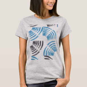 Modern, cool, trendy blue abstract brush strokes T-Shirt