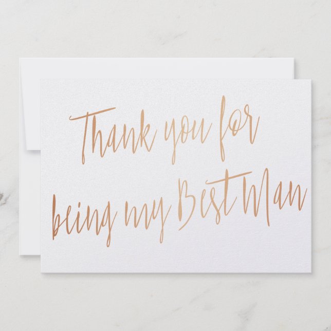 Modern Copper "Danke, dass du mein Trauzeuge bist" Dankeskarte (Vorderseite)