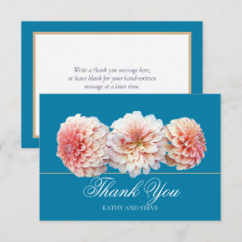 Modern Coral Pink Dahlia Bridal Shower Thank You Dankeskarte