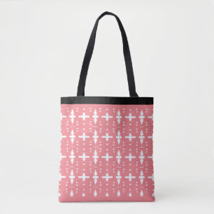 Modern Coral Pink & White Geometric Shape Muster