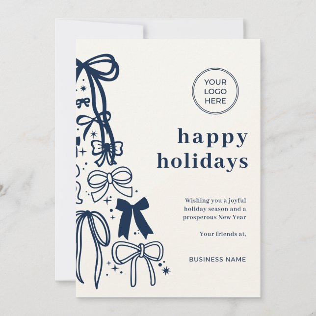 Modern Corporate Blue Christmas Holiday Card Einladung (Vorderseite)