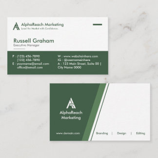 Modern Corporate Marketing Agents Green White  Visitenkarte