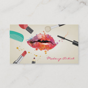 Modern Cosmetic farbenfrohe Lippen Makeup Artist Visitenkarte