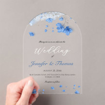 Modern Cottagecore Soft Blue Wildflowers Wedding