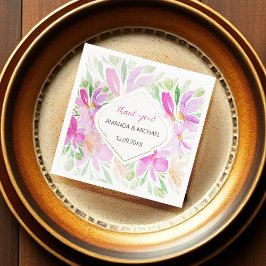 Modern Country Watercolor Boho Lilac Floral Serviette