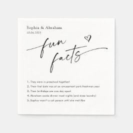 Modern Couple Fun Fakten Hochzeit Serviette