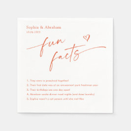 Modern Couple Fun Fakten Hochzeit Serviette