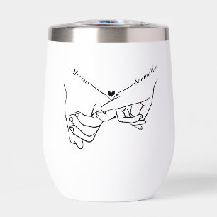 Modern Couple Holding Händchen Individuelle Name H