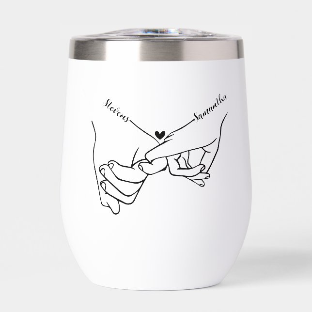 Modern Couple Holding Händchen Individuelle Name H (Vorderseite)