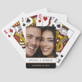 Modern Couple Monogram Date - Benutzerdefinierter  Spielkarten
