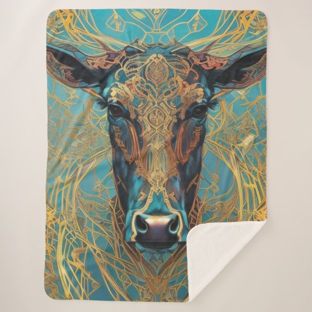 Modern Cow Sherpa Blanket Sherpadecke (Vorderseite)