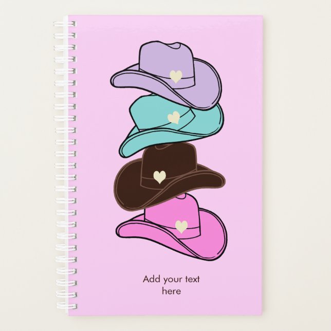 Modern Cowboy Hat Stack Pink Planer (Vorderseite)