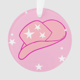 Modern Cowgirl Western Hat Pink Ornament