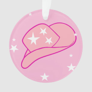 Modern Cowgirl Western Hat Pink Ornament