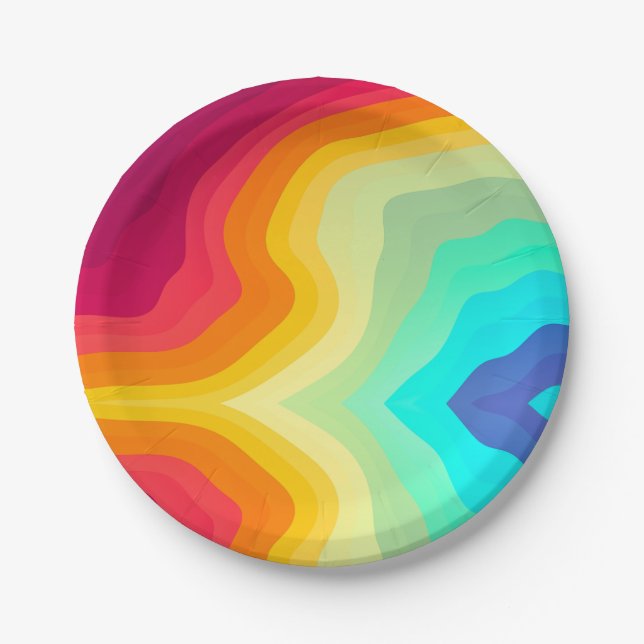 Modern Cracked colorful Stylist  Pappteller (Vorderseite)