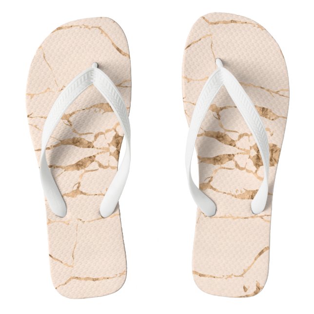 Modern Cracked Gold Creme Stylist Beruflich Flip Flops (Fußbett)