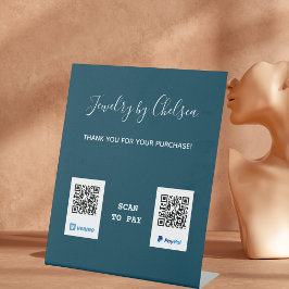 Modern Craft Show Vendor QR Code Payment  Sockelschild