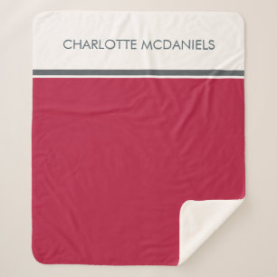 Modern Cranberry Einfache Personalisierte Bezeichn Sherpadecke