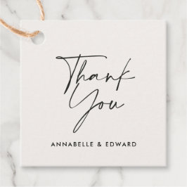 Modern cream black minimal contemporary wedding geschenkanhänger