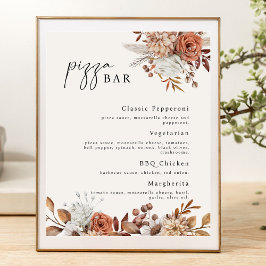 Modern Cream Boho Pizza Bar Sign Sockelschild