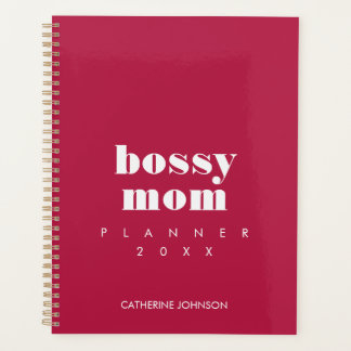Modern Cream Burgundy Cool Bossy Mom 2026 Planer