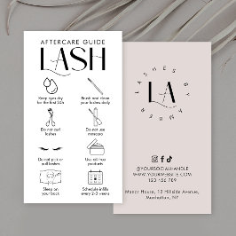 Modern Cream Lash Extensions Aftercare Salon Logo Visitenkarte
