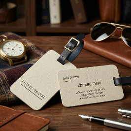 Modern Cream Luggage Tag - ROULIV Travel Signature Gepäckanhänger
