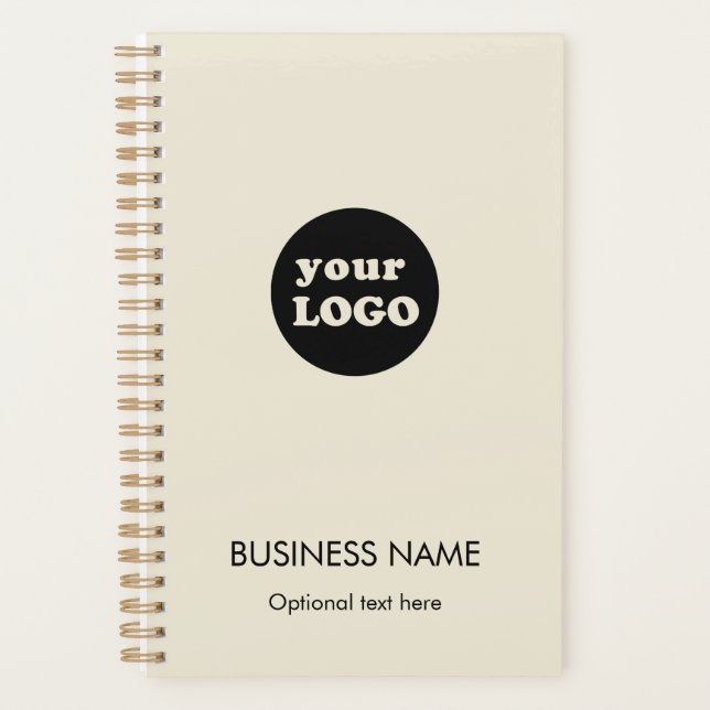 Modern Creamy White Custom Business Logo Planer (Vorderseite)