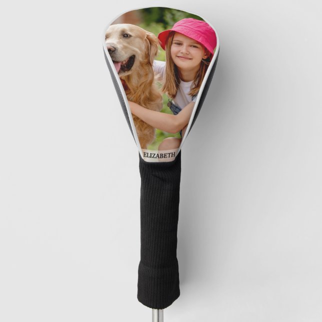 Modern Create Your Own Photo Name Pets kids Golf Headcover (Vorderseite)