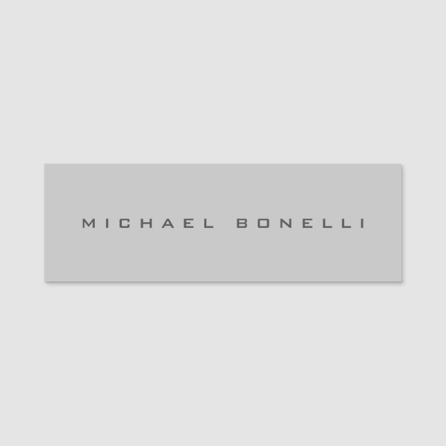 Modern Creative Trendy Gray Add Name Namensschild (Vorderseite)