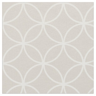 Modern Creme and White Circle Diamond Muster Stoff