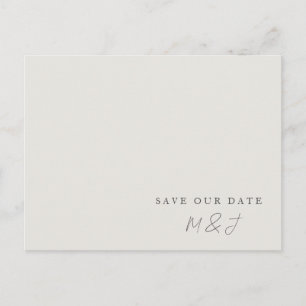 Modern Creme Monogram Save the Date Postcard Postkarte