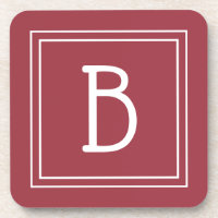Modern Crimson Red & White Mit Monogramm Initial
