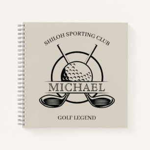 Modern Cross Club Name Golf Notizbuch