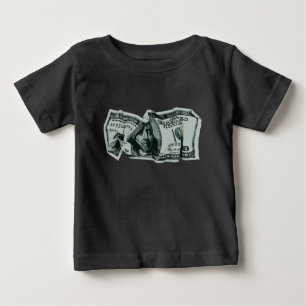 Modern Crumpled $ 100 Bill Design Baby T-shirt