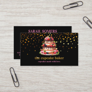 Modern Cupcake Logo Bakery Koch Catering Confetti Visitenkarte