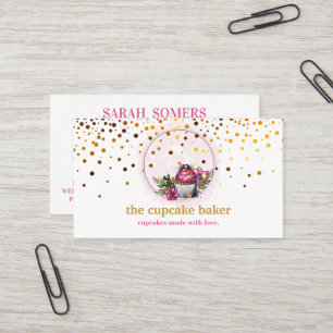 Modern Cupcake Logo Bakery Koch Catering Confetti Visitenkarte