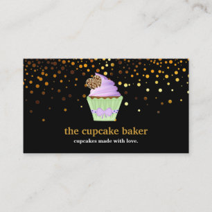 Modern Cupcake Logo Bakery Koch Catering Confetti Visitenkarte