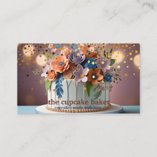 Modern Cupcake Logo Bakery Koch Catering Confetti Visitenkarte