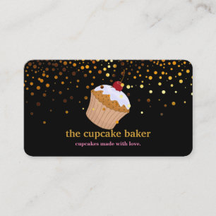 Modern Cupcake Logo Bakery Koch Catering Confetti Visitenkarte