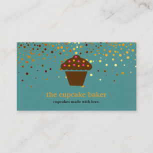 Modern Cupcake Logo Bakery Koch Catering Confetti Visitenkarte