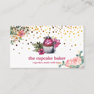 Modern Cupcake Logo Bakery Koch Catering Confetti Visitenkarte