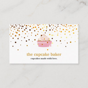 Modern Cupcake Logo Bakery Koch Catering Confetti Visitenkarte