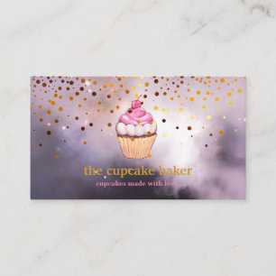 Modern Cupcake Logo Bakery Koch Catering Confetti Visitenkarte