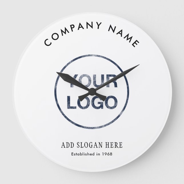 Modern Curve Logo Design Company Große Wanduhr (Vorderseite)