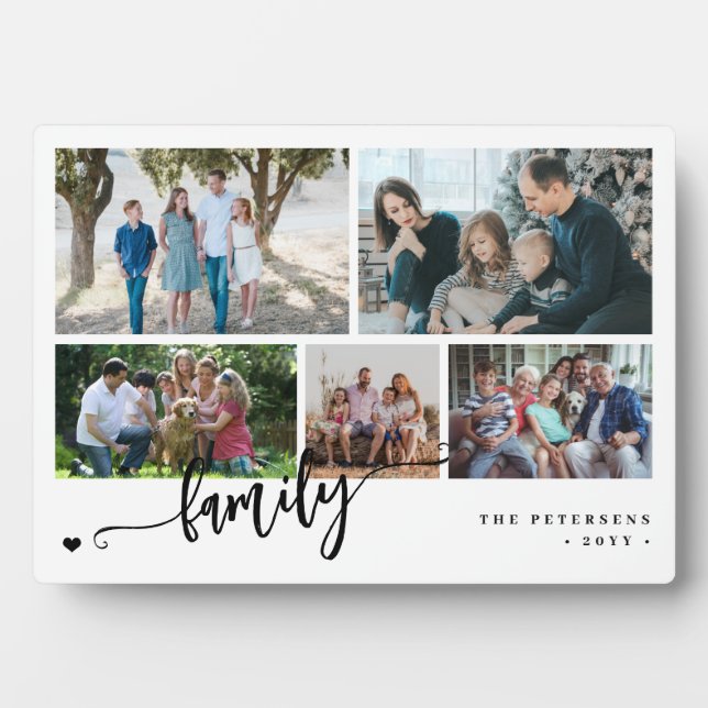 Modern custom 5 photo collage family  fotoplatte (Vorderseite)
